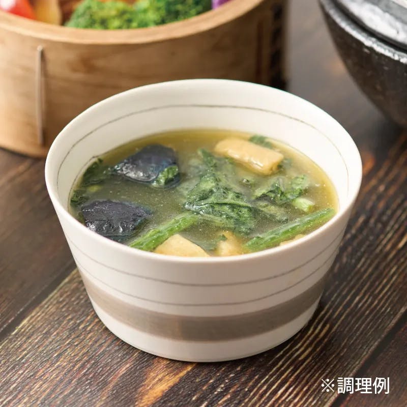 VitaNote FOR: 国産ほうれん草と揚げなすの十穀味噌汁（15食分）の画像